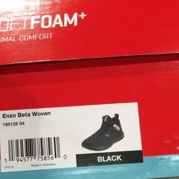 NEW Puma Men Enzo Beta Woven shoes SNEAKER BLACK HEATHERED NIB - Picture 5 of 6